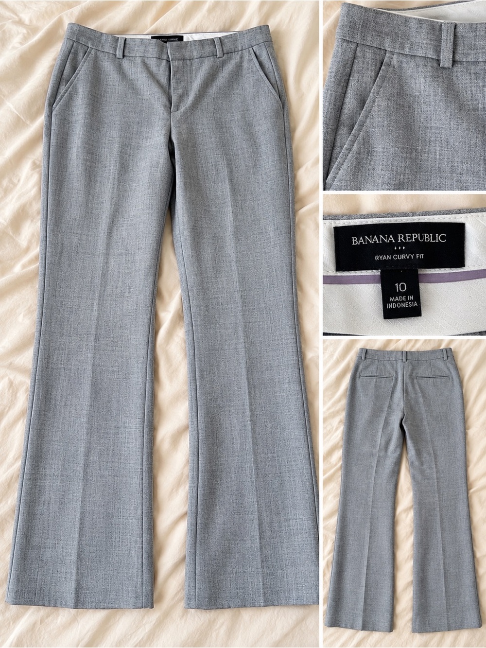 Banana Republic Light Gray Ryan Curvy Fit Dress Pants